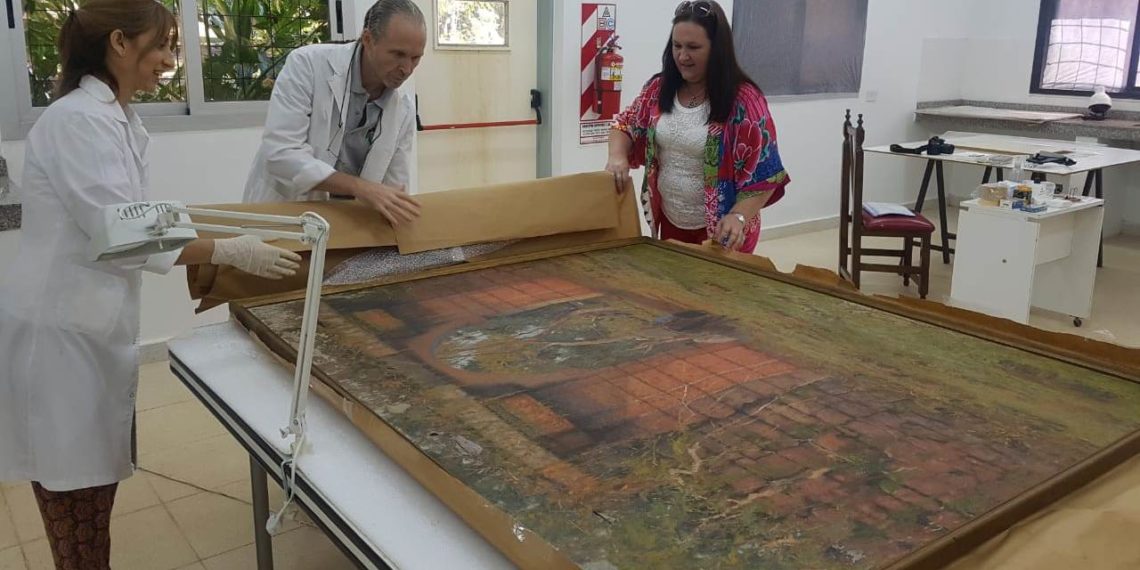 Trabajan en la restauración de una obra histórica que forma parte del patrimonio provincial