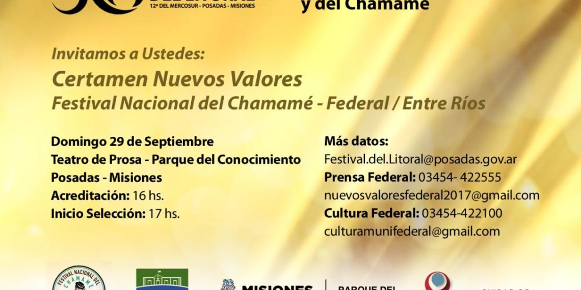 El Pre-Festival del Chamamé de Federal desembarcará en Posadas