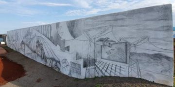 Mural de Posadas recibió el título récord por la superficie dibujada a lápiz más grande del mundo