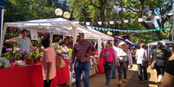 Realizan feria de artesanías en la Plaza 9 de Julio