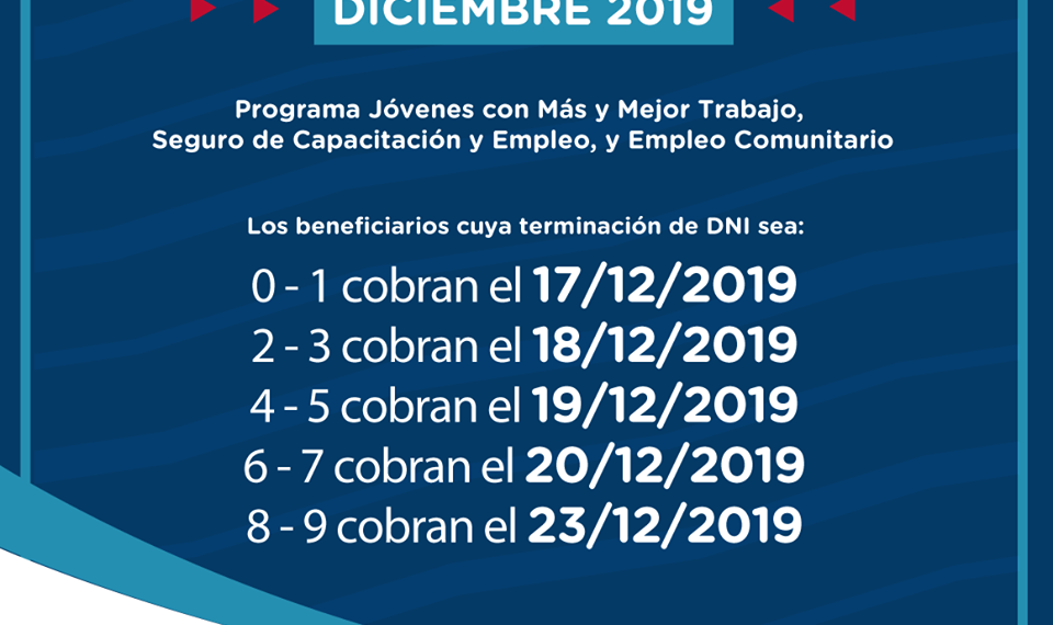 Mañana comienza el pago de los programas sociales de la Oficina de Empleo