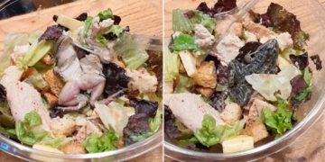 Una pareja fue a comer a un shopping y encontró una rana en la ensalada