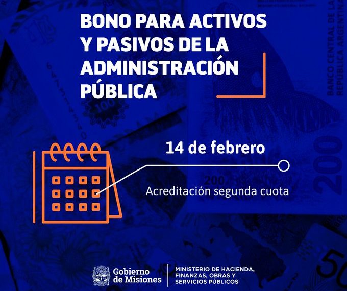 Este viernes los empleados de la Provincia cobran la segunda parte del bono