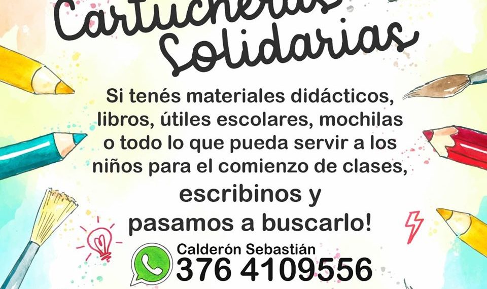 Cartucheras solidarias, una propuesta que pretende ayudar a los que menos tienen en el inicio de clases