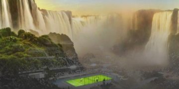 Montarán una cancha de pádel vidriada para una exhibición con las Cataratas de telón de fondo