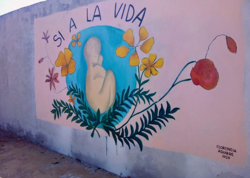 Pintaron un mural pro vida en Posadas