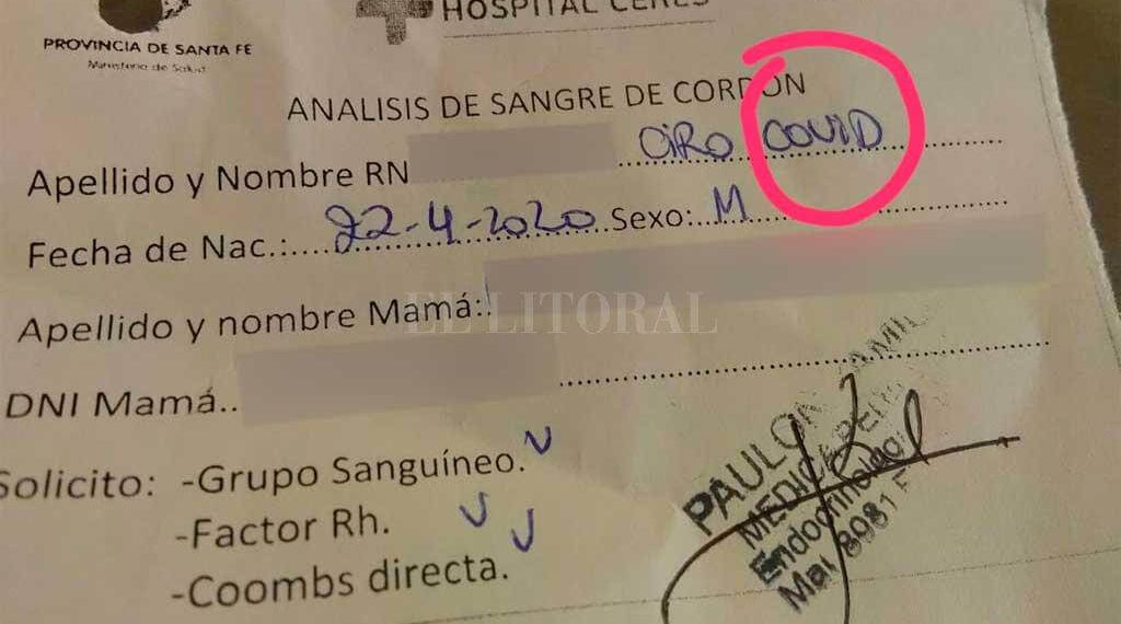 Nació Ciro Covid: el primer bebé argentino que lleva el nombre del virus