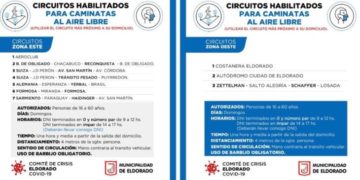 Coronavirus: en Eldorado se podrán realizar caminatas recreativas los domingos