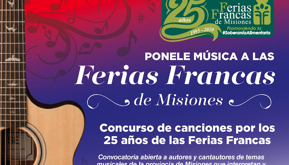 Finalmente serán 32 las canciones participantes del concurso “Ponele música a las Ferias Francas”