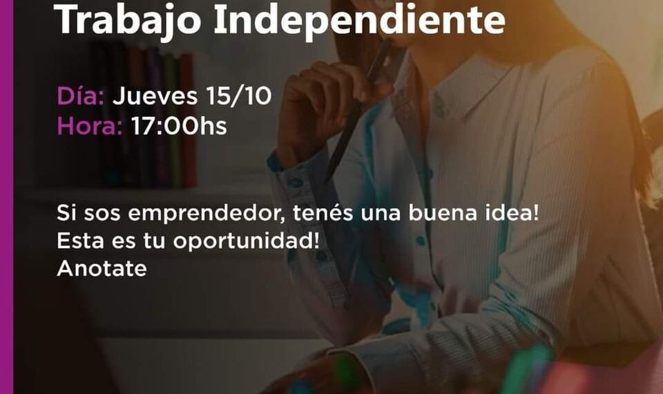 La Oficina de Empleo de Posadas realizará taller virtual de orientación al trabajo independiente