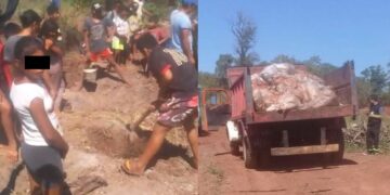 Iguazú: vecinos desenterraron cajas de pollos que fueron decomisados por Prefectura días atrás