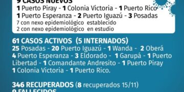 Coronavirus: 9 casos positivos en Misiones y el total de infectados asciende a 416