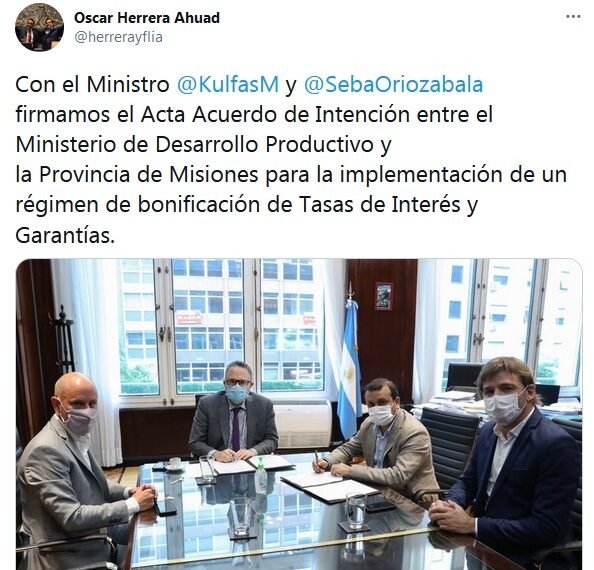 Misiones recibirá financiamiento de Nación para el sector productivo