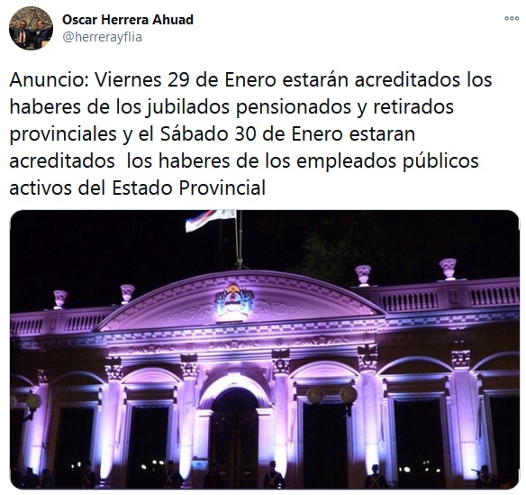 El viernes pagarán haberes a jubilados y el sábado a activos de la provincia