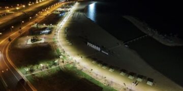 Instalaron cerca de 90 luminarias en la playa Costa Sur de Posadas