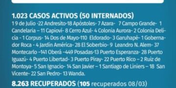 Covid: tres nuevos muertos y 117 casos positivos en Misiones