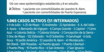 Covid: Misiones registró dos nuevas muertes y 128 casos positivos