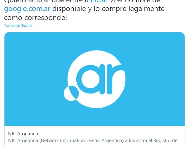 Un argentino fue dueño del dominio google.com.ar por pocas horas y provocó una revolución en las redes