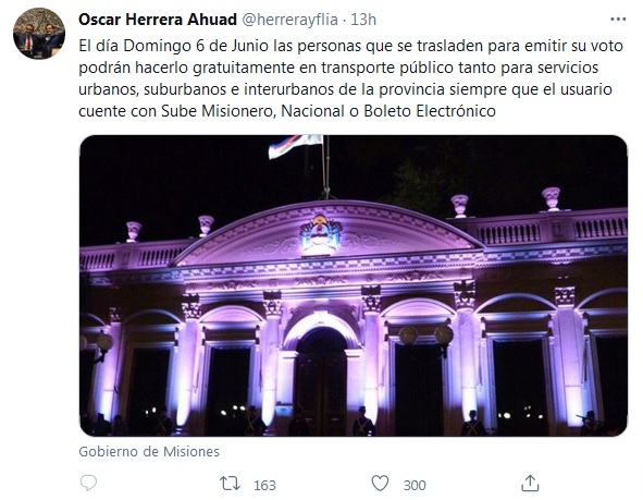El 6 de junio el trasporte público será gratuito para quienes se trasladen a emitir su voto
