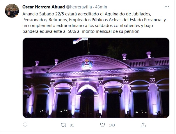 Este sábado estará acreditado el medio aguinaldo de jubilados, pensionados y empleados públicos de Misiones