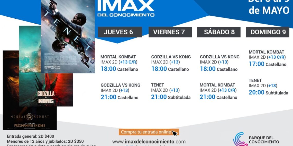 Triple propuesta en el fin de semana del IMAX: Tenet, Godzilla Vs Kong y Mortal Kombat