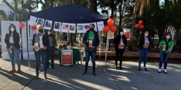 Promocionan la donación de sangre en la plaza 9 de Julio
