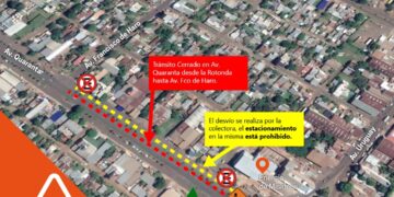 Posadas: por obras de la Travesía Urbana se encuentra restringido el paso por Quaranta en el sentido Rotonda-Francisco de Haro