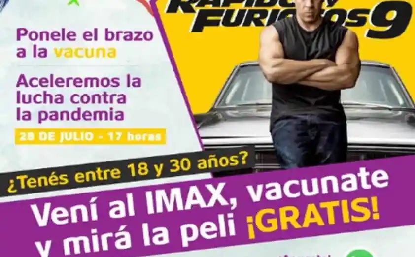 El Imax del Conocimiento te invita a ver “Rápido y Furioso 9” y a vacunarte contra el Covid-19