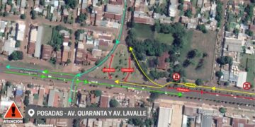 Travesía Urbana de Posadas: Restricciones al tránsito en intersección de Quaranta y Lavalle