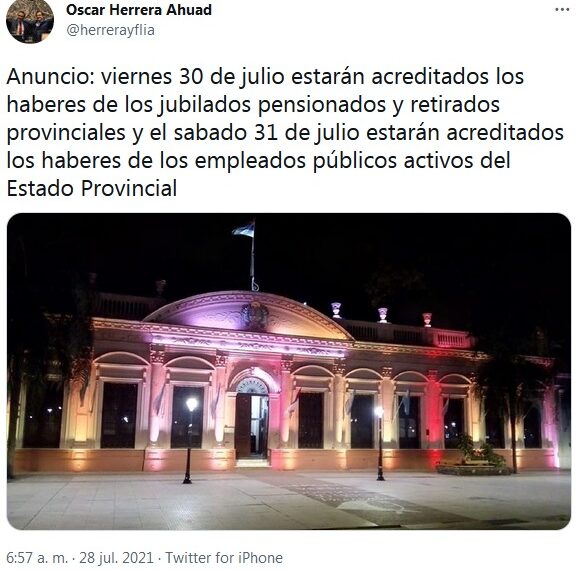 El viernes cobran los jubilados y el sábado los activos de la administración pública provincial
