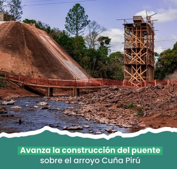 Avanza la construcción del puente sobre el arroyo Cuña Pirú