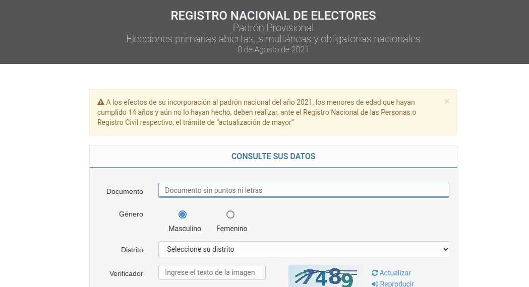 PASO: uno de cada cuatro argentinos votará en un lugar distinto al de los últimos comicios