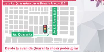 Se modifica el funcionamiento de semáforos y se eliminan dársenas en Quaranta y 115