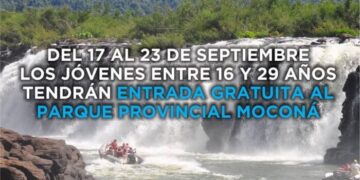 Hasta el próximo jueves, jóvenes de ente 16 y 29 años podrán ingresar gratis a los parque provinciales
