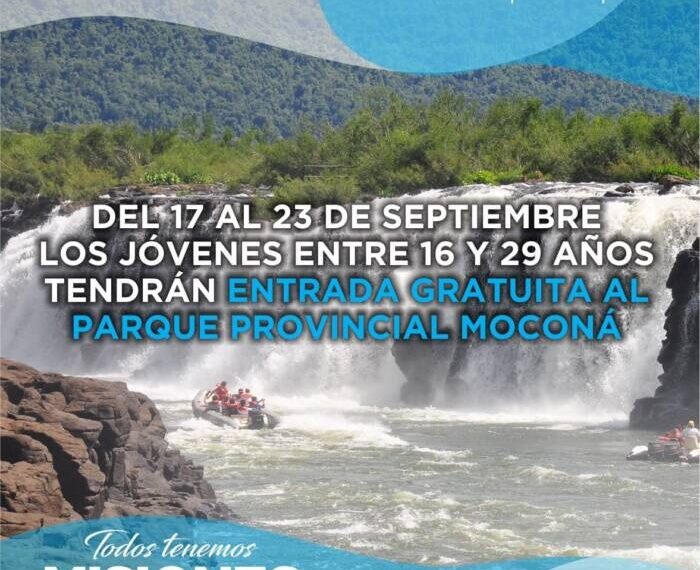 Hasta el próximo jueves, jóvenes de ente 16 y 29 años podrán ingresar gratis a los parque provinciales