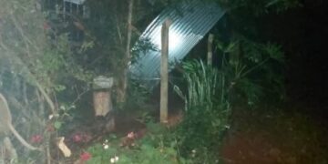 Un fuerte temporal azotó a San Vicente y provocó la caída de postes y voladura de techos