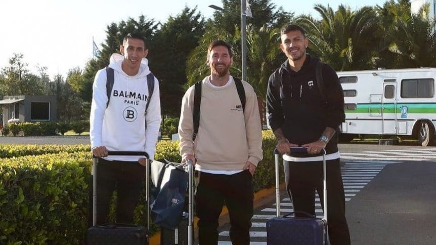 Eliminatorias sudamericanas: Lionel Messi llegó desde París junto a Di Maria y Paredes para lucir la camiseta argentina