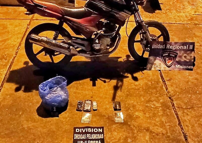 Campo Viera: circulaban con marihuana en una motocicleta robada y fueron detenidos