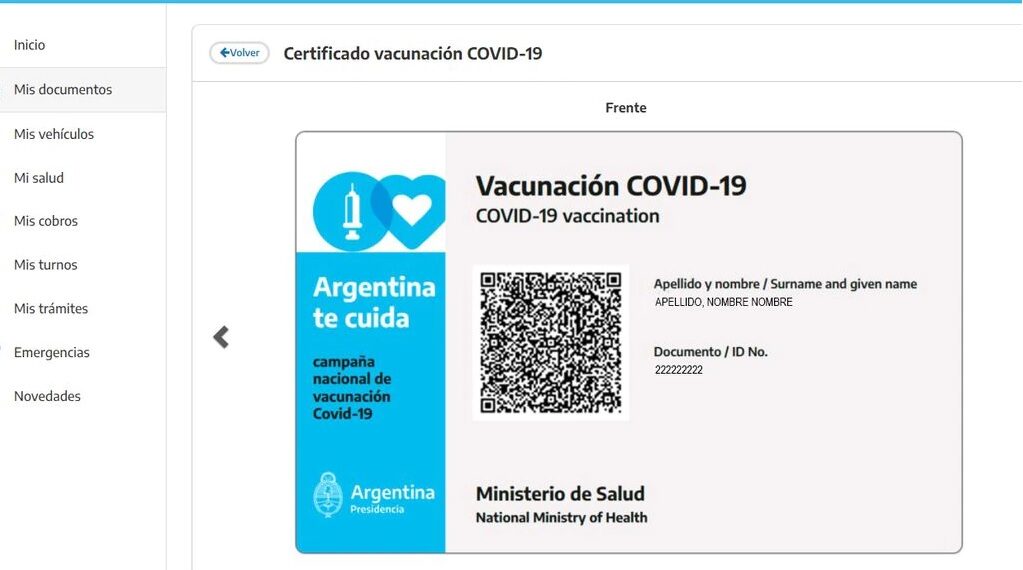 Habilitan la descarga del certificado digital de vacunación