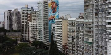 Inauguran este lunes el mayor mural de Rosario en homenaje a Messi