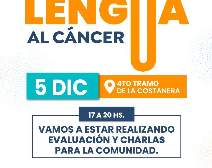 “Sácale la lengua al cáncer”, acciones de prevención este domingo en la costanera de Posadas