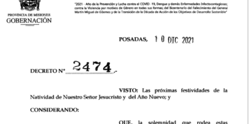 Confirman asueto para el 24 y el 31 de diciembre en Misiones