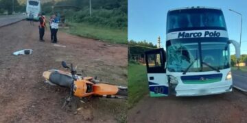 Motociclista falleció en un coque con un colectivo