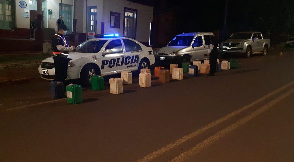 Montecarlo: incautaron una veintena de bidones con combustible transportados irregularmente