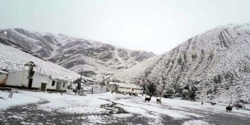 En pleno verano, el pueblo jujeño de Santa Catalina amaneció bajo un manto de nieve