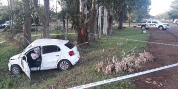 Wanda: falleció una mujer que iba de acompañante en un auto que despistó y chocó contra un árbol