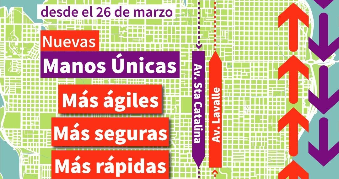 Tránsito: El sábado se habilitarán nuevas manos únicas en avenidas