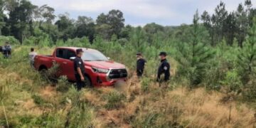 Hallaron en un pinar una camioneta robada en Guaraní