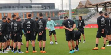 Argentina se entrena en Bilbao con miras al partido del domingo frente a Estonia