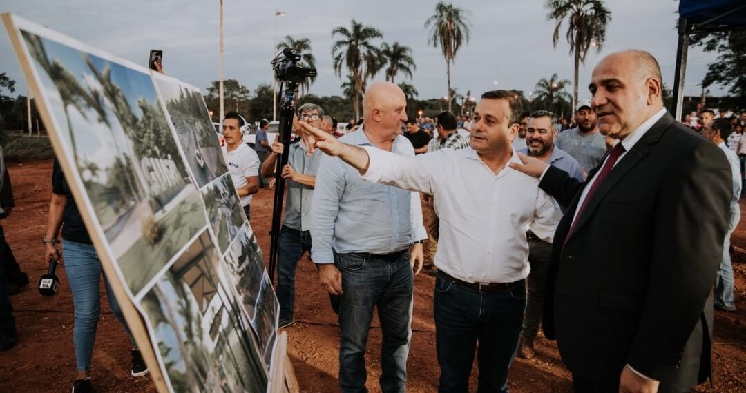 Herrera Ahuad y Manzur visitaron Puerto Iguazú para supervisar el avance de obras urbanas